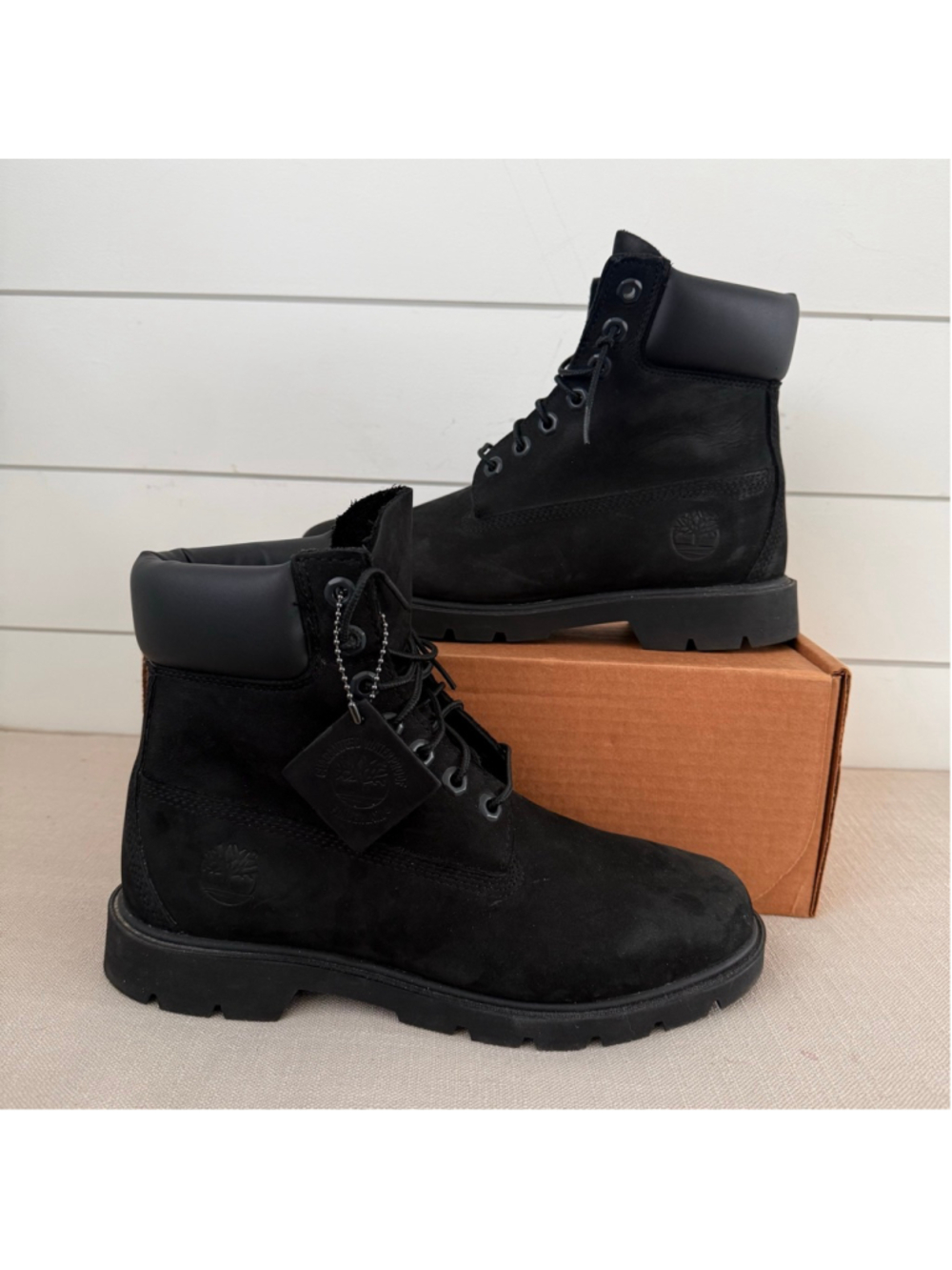 Timberland 6" Premium Waterproof Boots Black Nubuck Men’s 7
